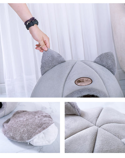 Cat Bed Pet Igloo Cave Small Wool