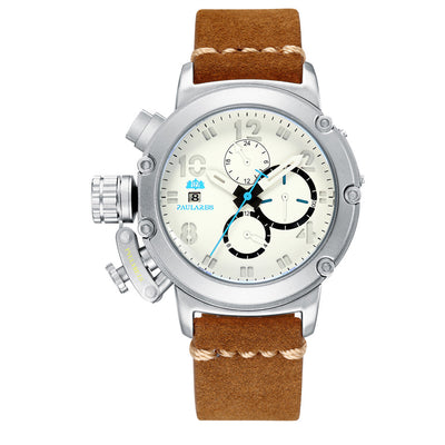 Men's Automatic Mechanical Multifunctional Luminous Leather Watche