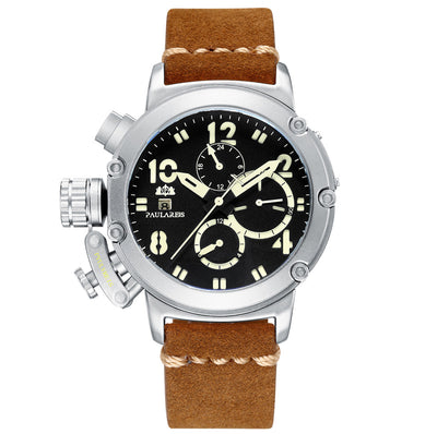 Men's Automatic Mechanical Multifunctional Luminous Leather Watche