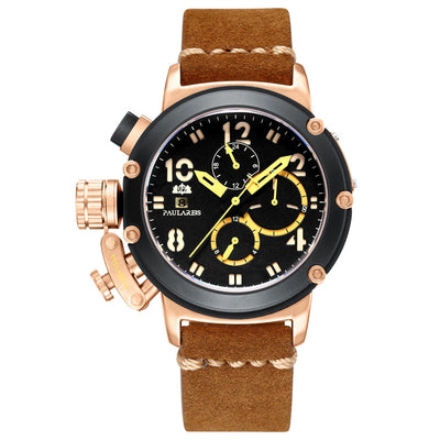 Men's Automatic Mechanical Multifunctional Luminous Leather Watche