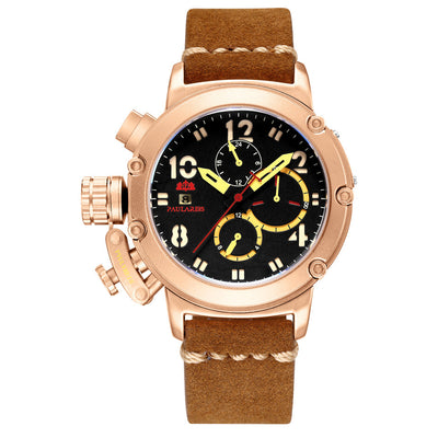 Men's Automatic Mechanical Multifunctional Luminous Leather Watche