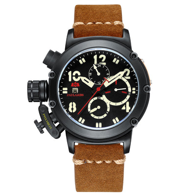 Men's Automatic Mechanical Multifunctional Luminous Leather Watche