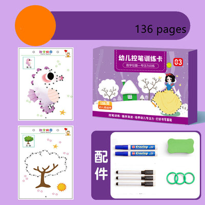 Pen Control Training Book Kindergarten Erasable Paper